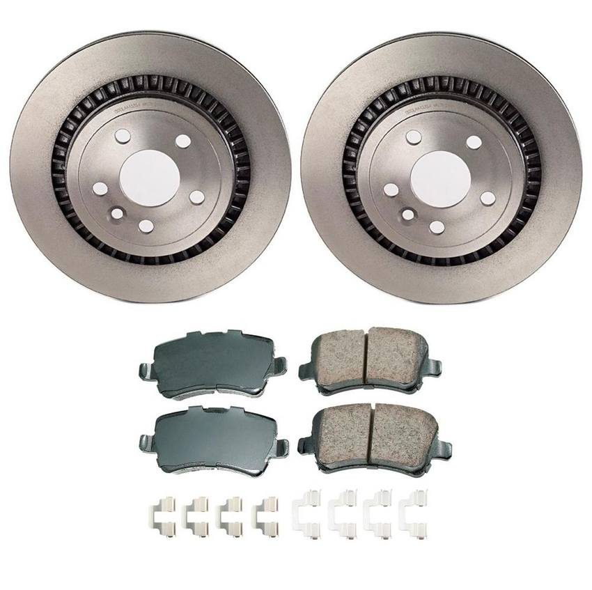 Volvo Disc Brake Pad and Rotor Kit - Rear (302mm) (Ceramic) (EURO) 31317483 - Akebono Euro Ultra-Premium 4119934KIT